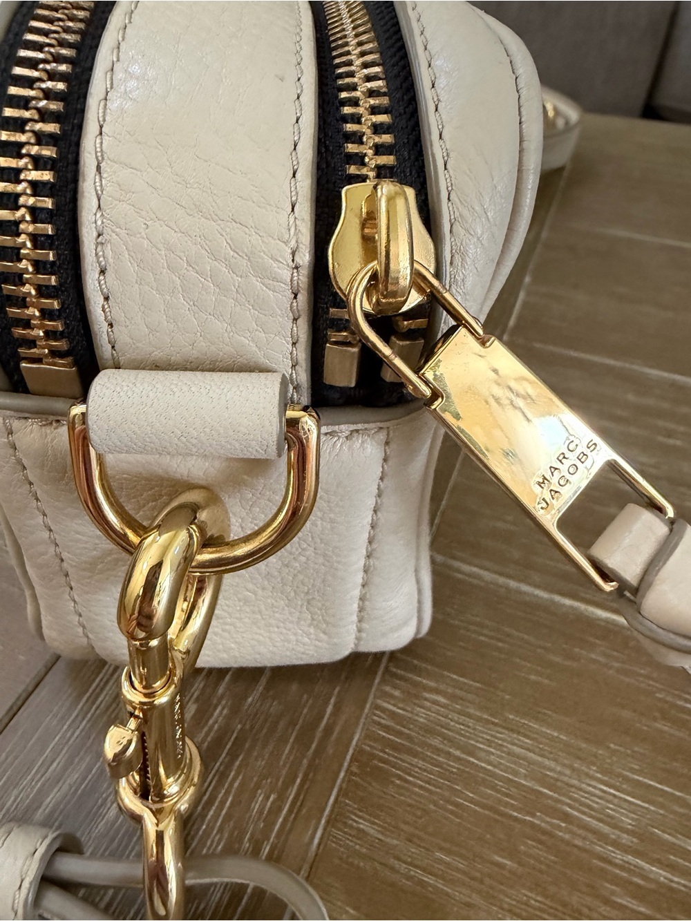 Beautiful! Marc Jacobs Soft Shot Cream Leather Crossbody Bag - Picture 5 of 13